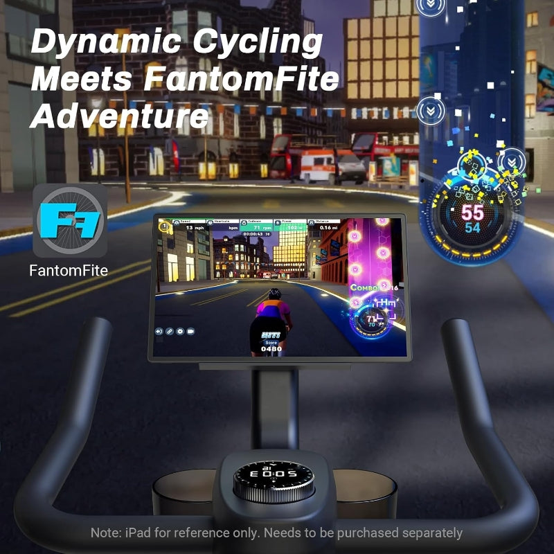 MERACH vélo d'appartement à résistance magnétique, pour usage intérieur, avec support pour haltères et support pour tablette, avec application intégrée, charge maximale 122kg