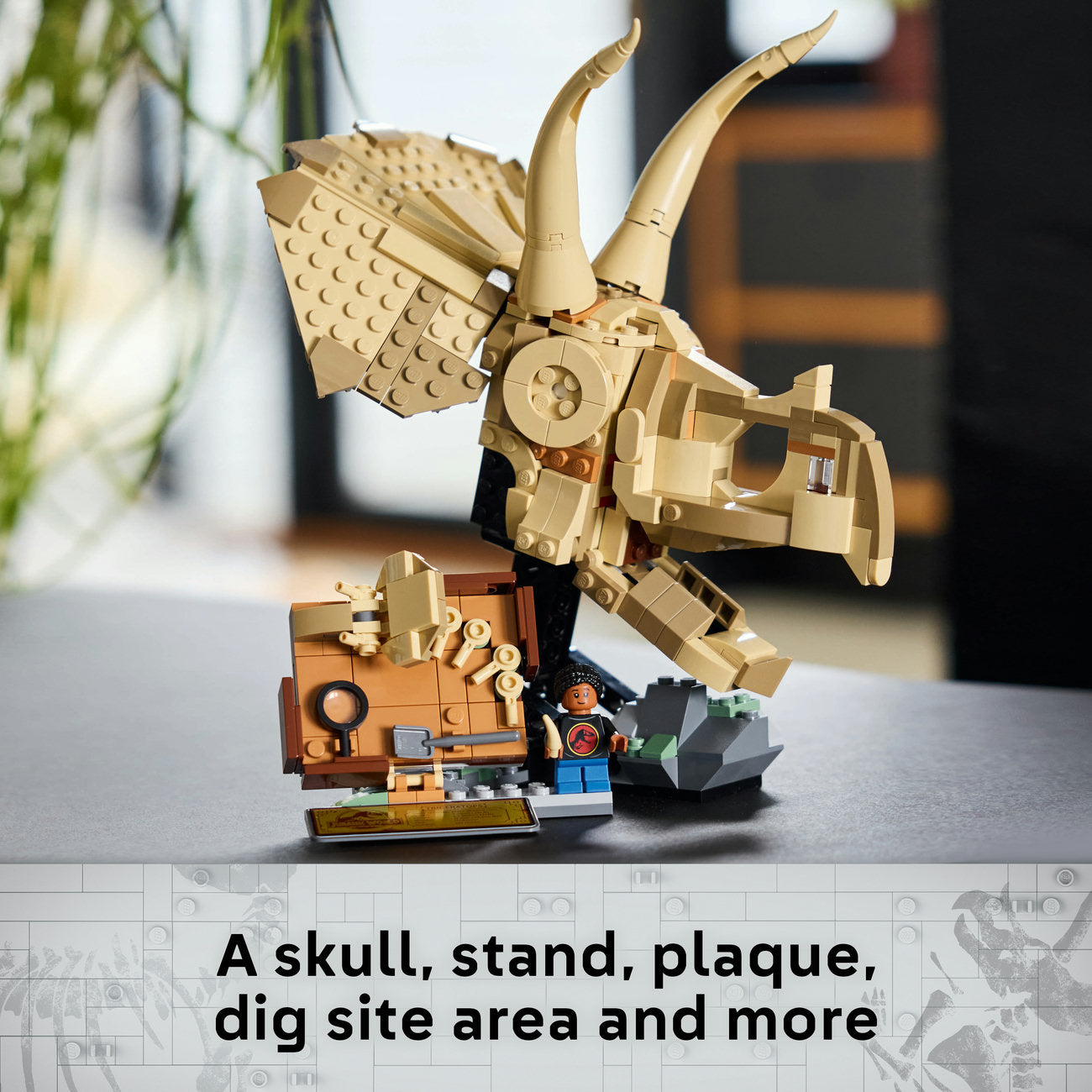 LEGO Jurassic World Fossiles de Dinosaures : Crâne de Tricératops 76969 Set de Jouets de Construction (468 Pièces)