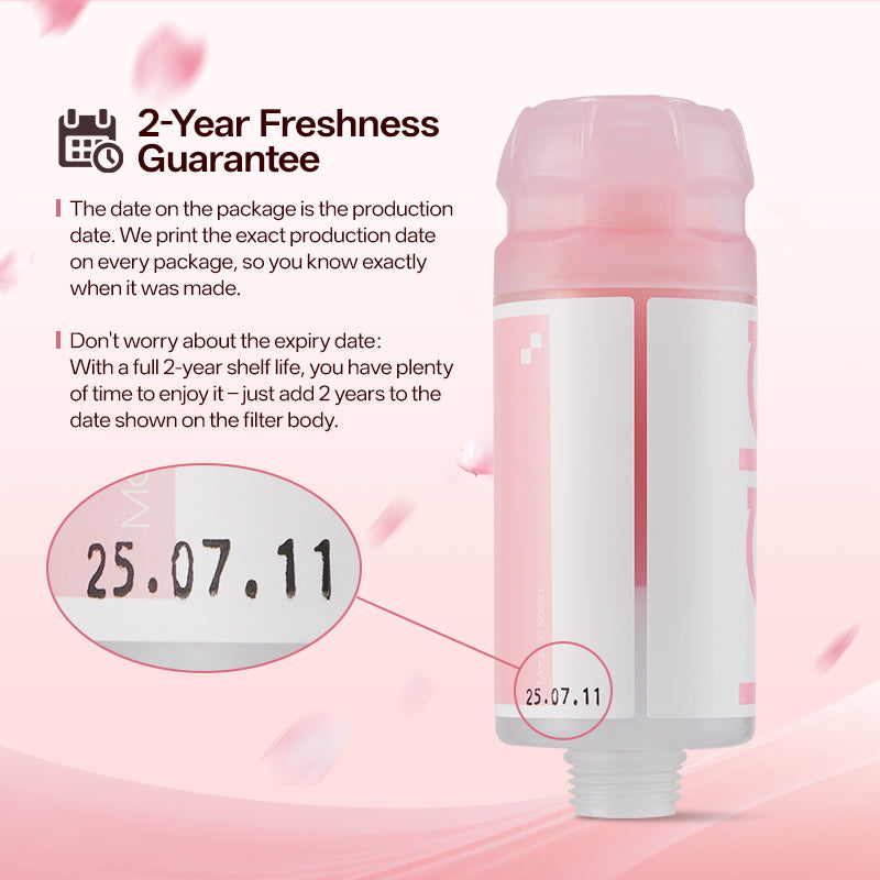 Lalapercare Cartouche de filtre de douche parfum rose, infusée à l'extrait de rose de Damas et à la vitamine C, améliore la pression de l'eau, élimine le chlore, nourrit la peau, crée une peau et des cheveux hydratés et éclatants, importé de Corée du