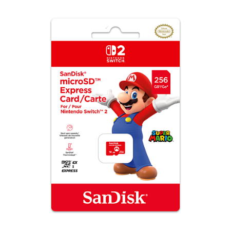 SanDisk Carte microSD Express 256 Go pour Nintendo Switch 2