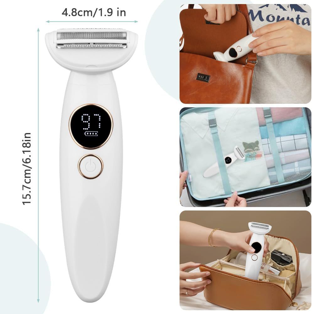 Tondeuse Électrique 3-en-1 Sparoma pour Femmes, Lames en Acier Inoxydable, 8308 Blanc