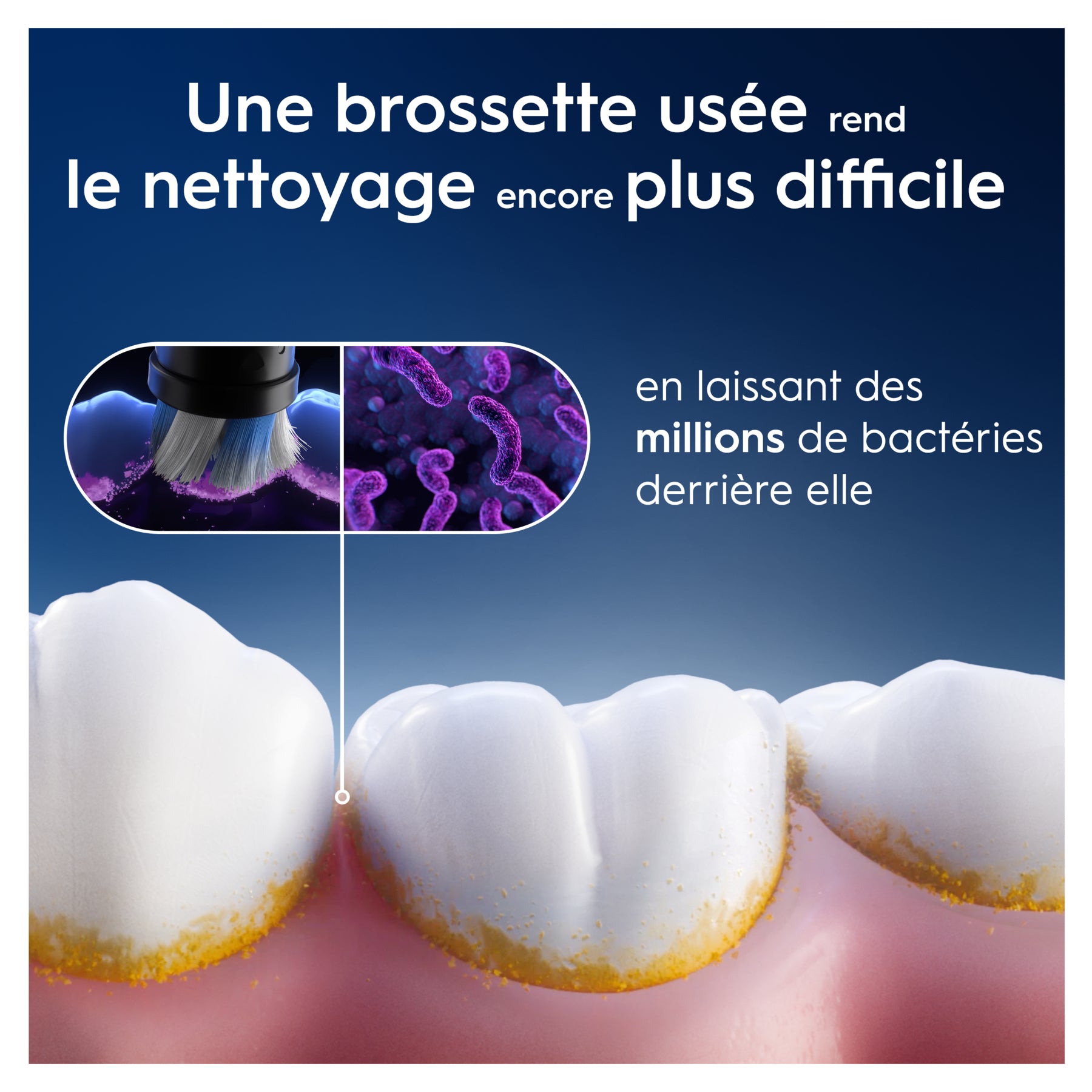 Oral-B iO Series Têtes de brosse de rechange rondes authentiques Noires adaptées aux gencives sensibles 3