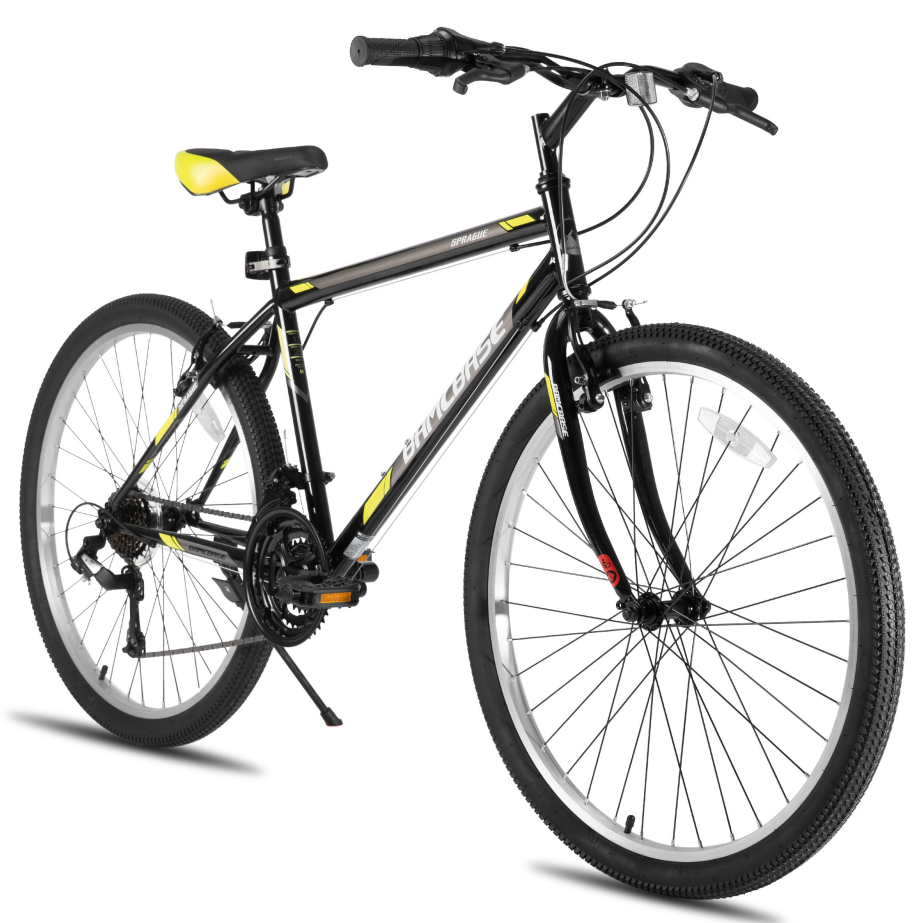 BAMCBASE Sprague, VTT sportif adulte 21 vitesses pour hommes et femmes, cadre en acier haute résistance, noir, 24 po