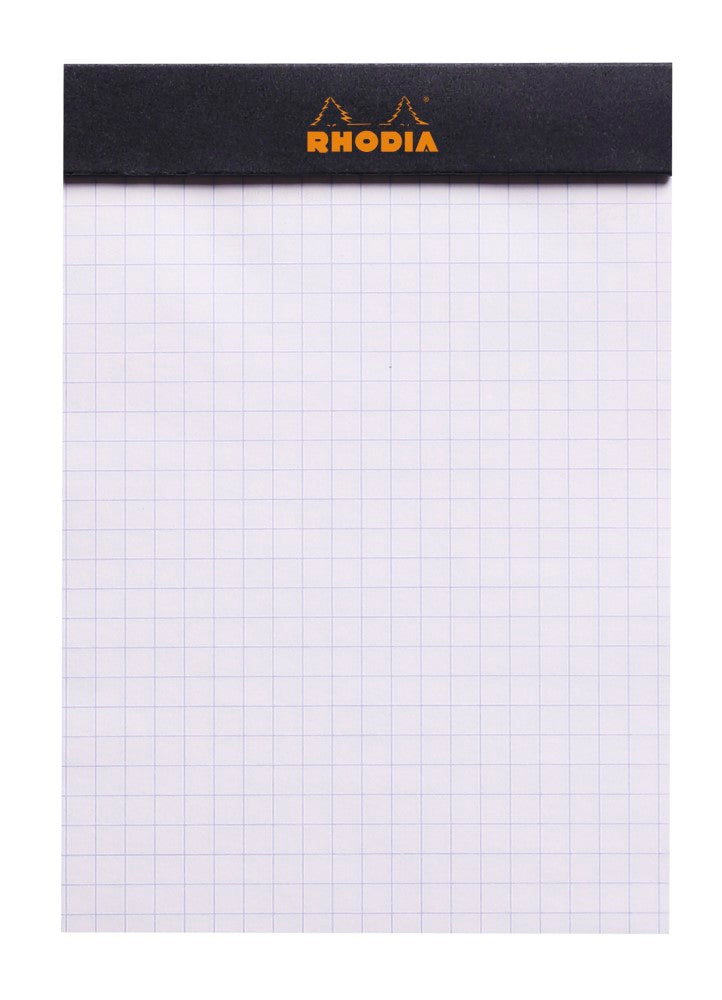 CLAIREFONTAINE Bloc agrafé Rhodia BLACK N°13 10,5x14,8 cm 80 feuillets petits carreaux 5x5 80 g