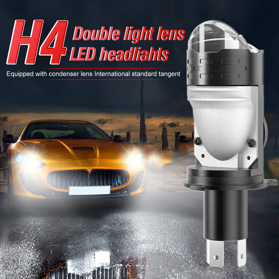 Bullvision Ampoules LED H4, H4 feux de croisement et de route, luminosité de 20 000 lm, 300 % plus lumineux, blanc 6000 K, installation Plug & Play, lot de 1