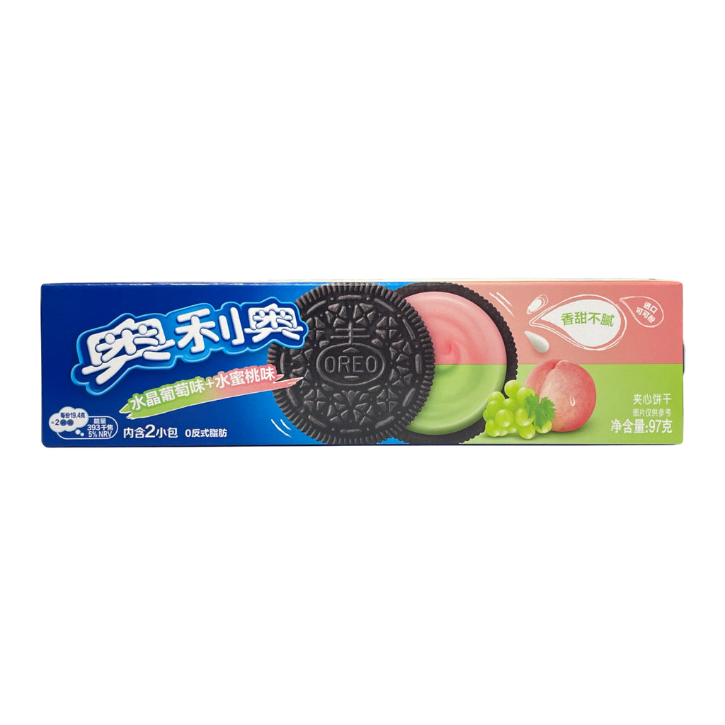 Oreo Crystal biscuits fourrés saveur raisin et pêche 97 g