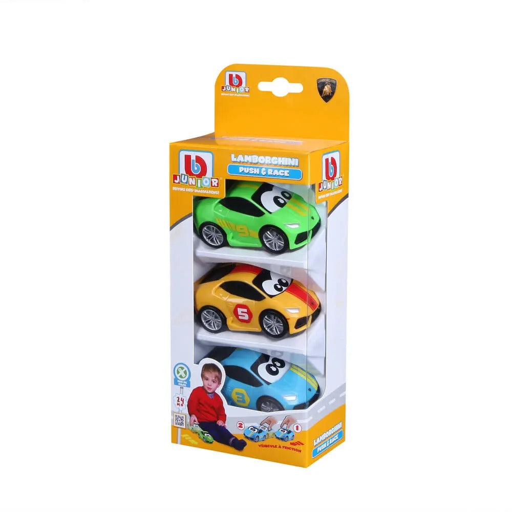 BB JUNIOR Pack de 3 véhicules à friction sur le thème Lamborghini