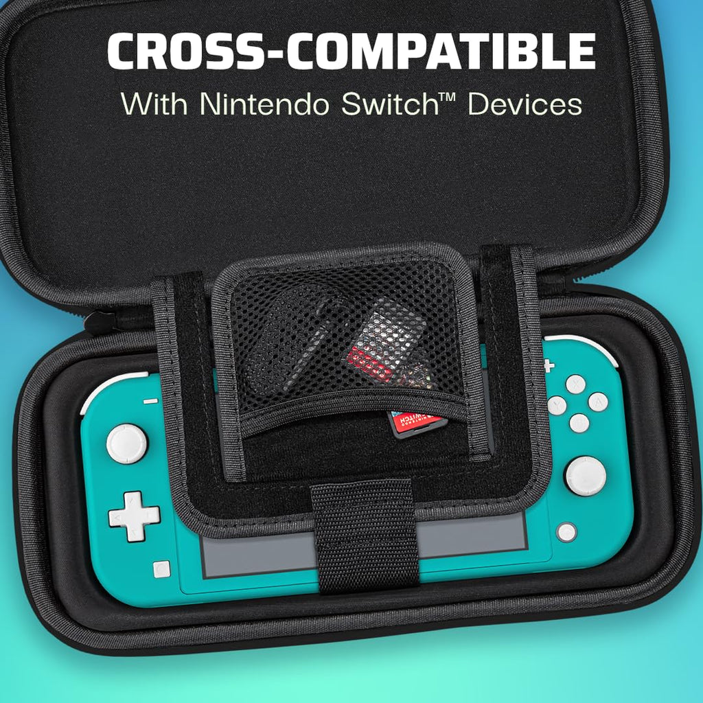 PDP Étui Rigide Travel Case Mario Nintendo Switch, Switch Lite et OLED - Plateau Amovible - Design Élégant - Licence Officielle Super Mario - Motif Escape - Bleu et blanc