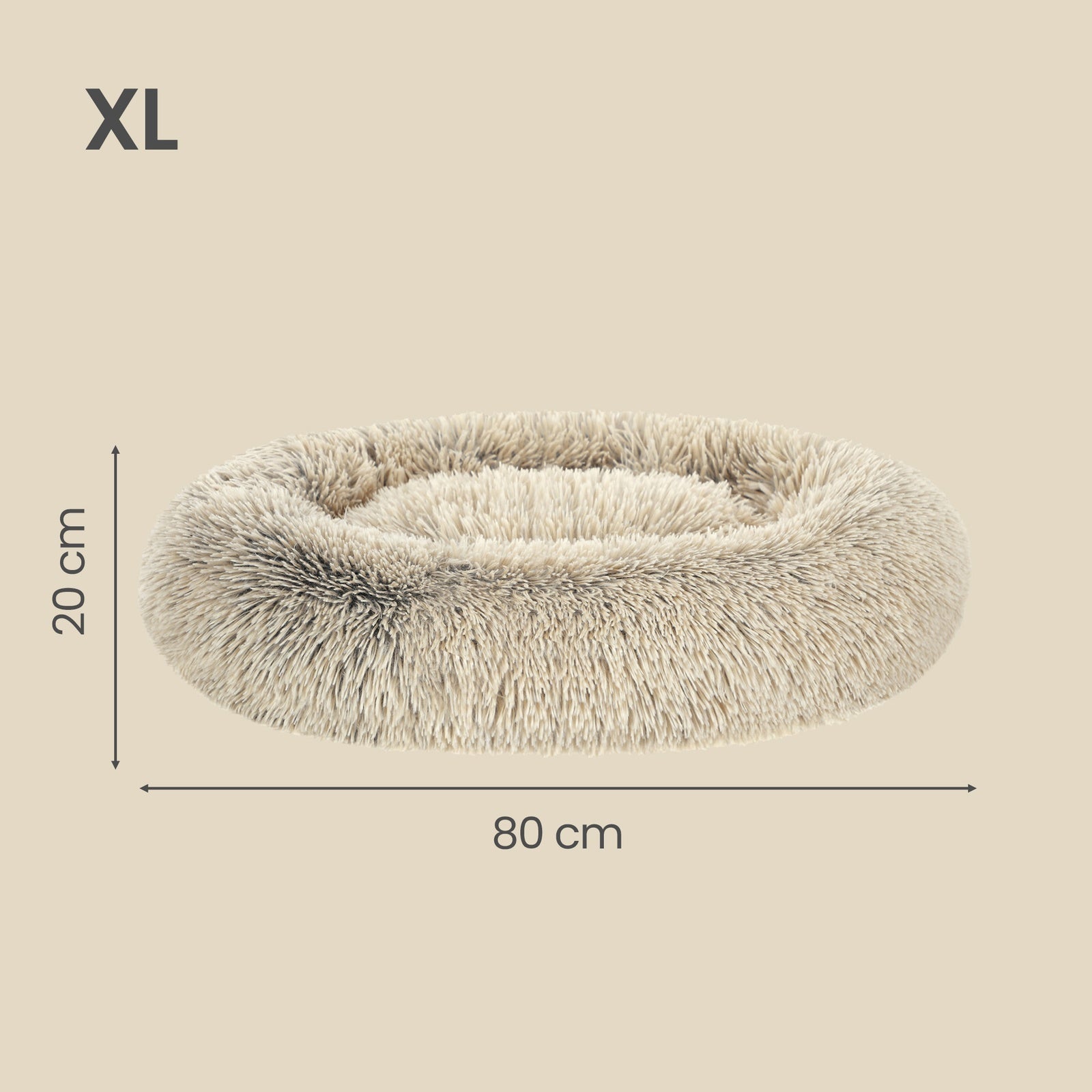 Ochama Lit pour chien en forme de beignet, Housse amovible et lavable, Kaki