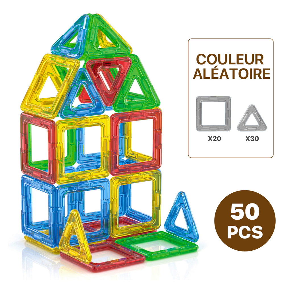 Tokky 36 Pièces Tuiles Magnétiques Mini Jouets de Construction Éveil Éducatif d'Entrée de Gamme Structure à Forte Aspiration Magnétique Matériau ABS Sûr Emballage Boîte de Couleur CQ10