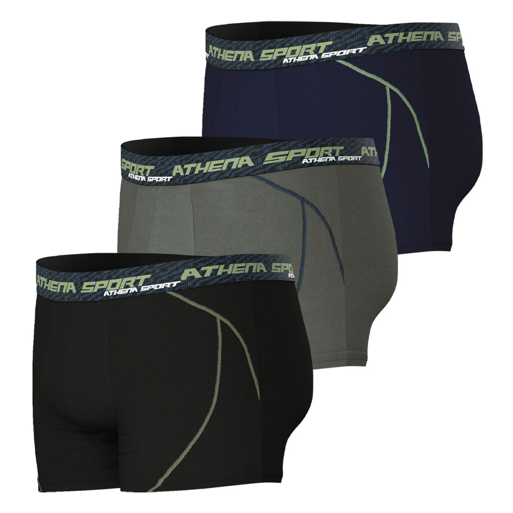 ATHENA Training Dry Boxers Lot de 3, Noir