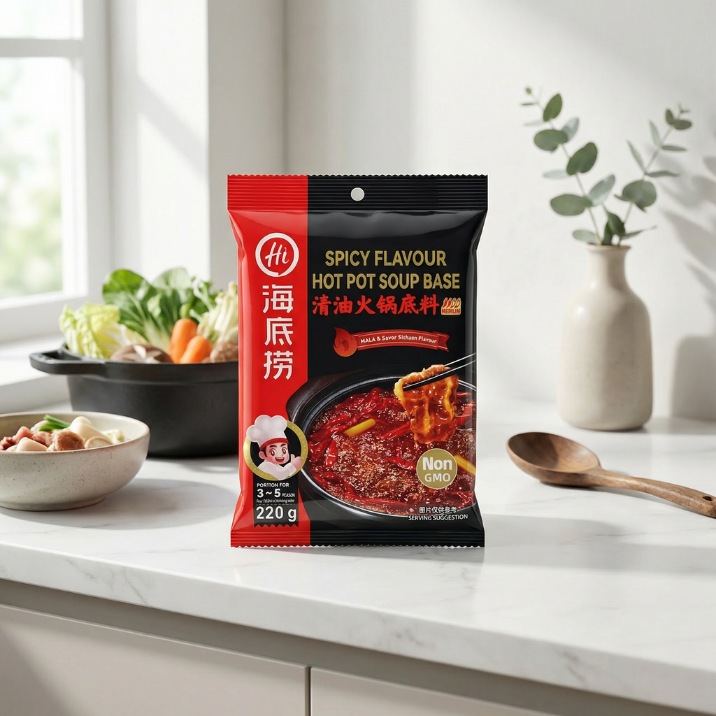 HAIDILAO Base de bouillon pour fondue chinoise à l’huile claire saveur Mala - 220 g