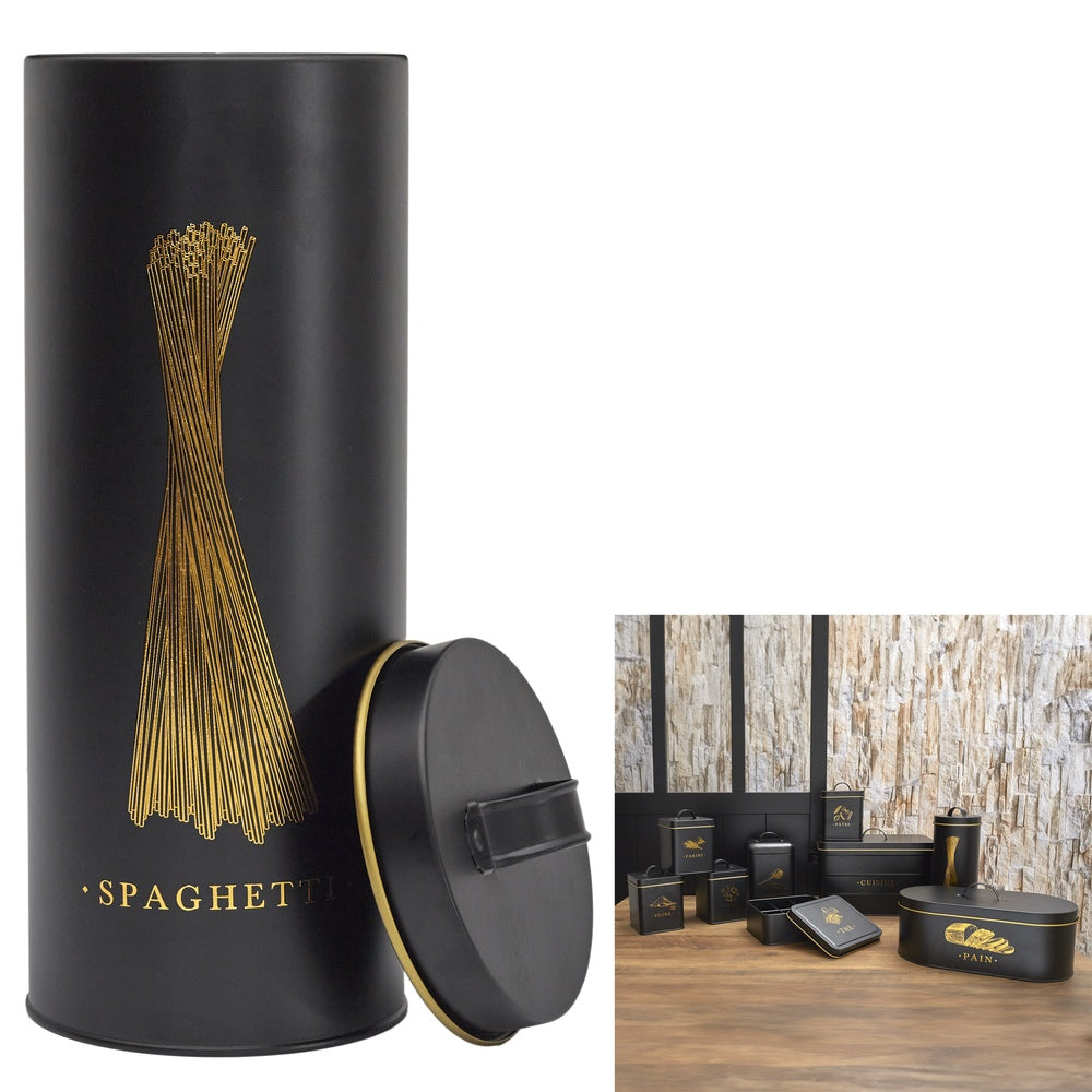 COOK CONCEPT Boîte à spaghettis en métal noir et doré