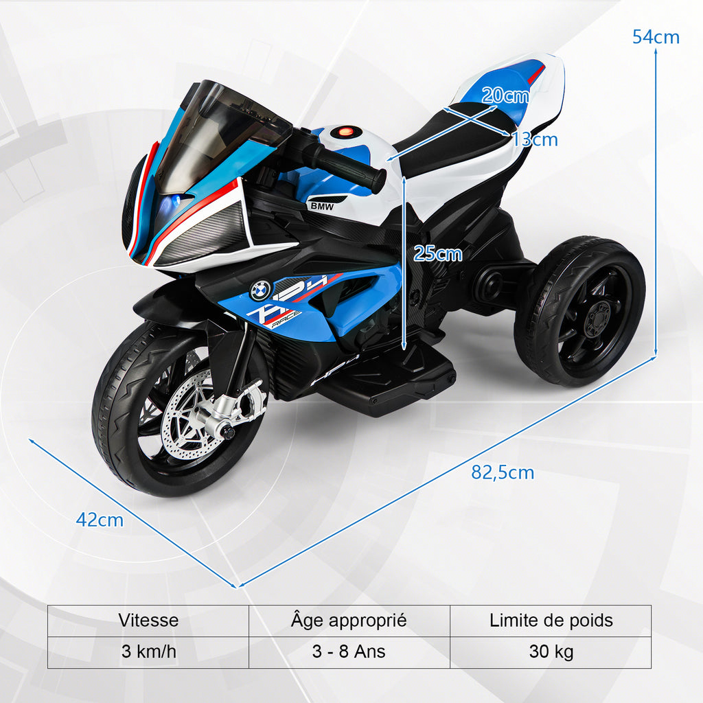 Costway Moto électrique pour enfants à 3 roues avec musique, 82,5 × 42 × 54 cm, Bleu