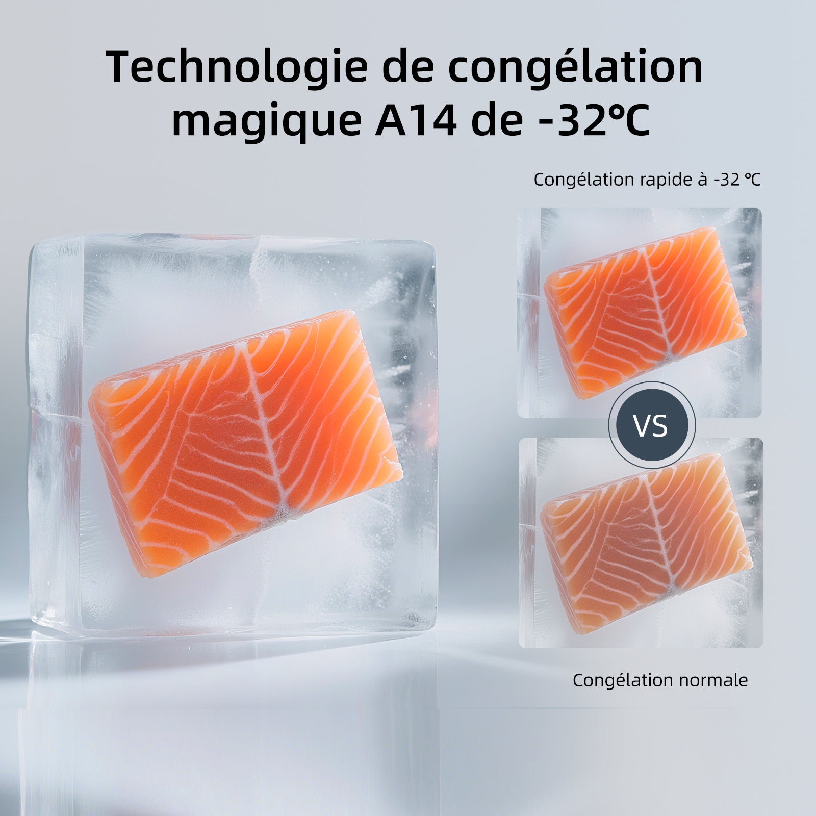CHiQ JR525WSE Réfrigérateur-congélateur américain 525 L, sans givre, circulation d'air multiflux, réfrigérateur 333 L et congélateur 192 L, compresseur à vitesse variable