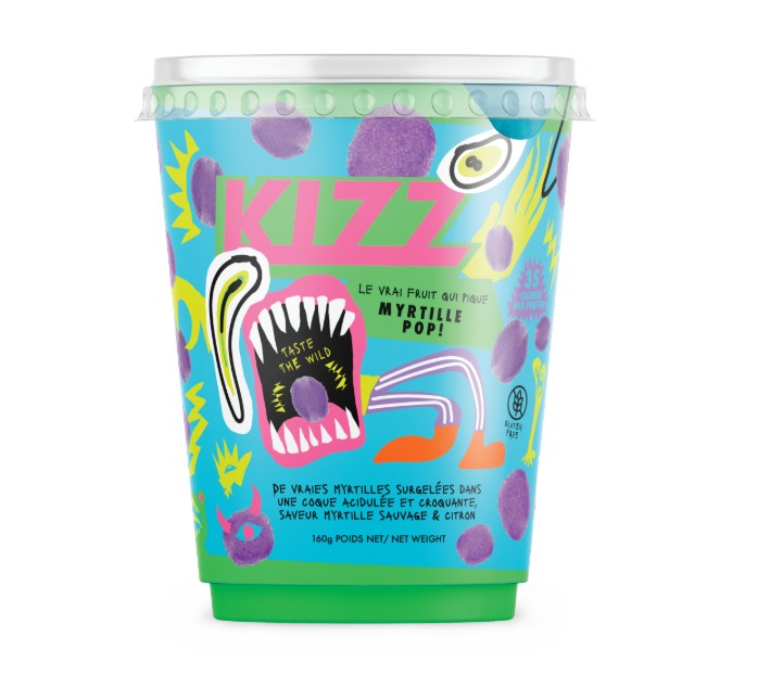 KIZZ Myrtille POP Bonbons acidulés à la myrtille pur fruit - 160 g