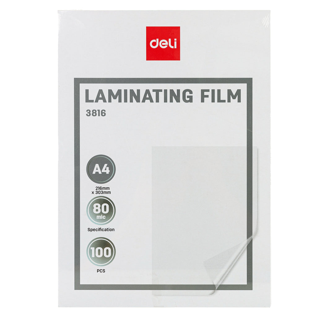 Deli Sachets de laminage, fournitures de protection de documents, format lettre, transparent, lot de 1