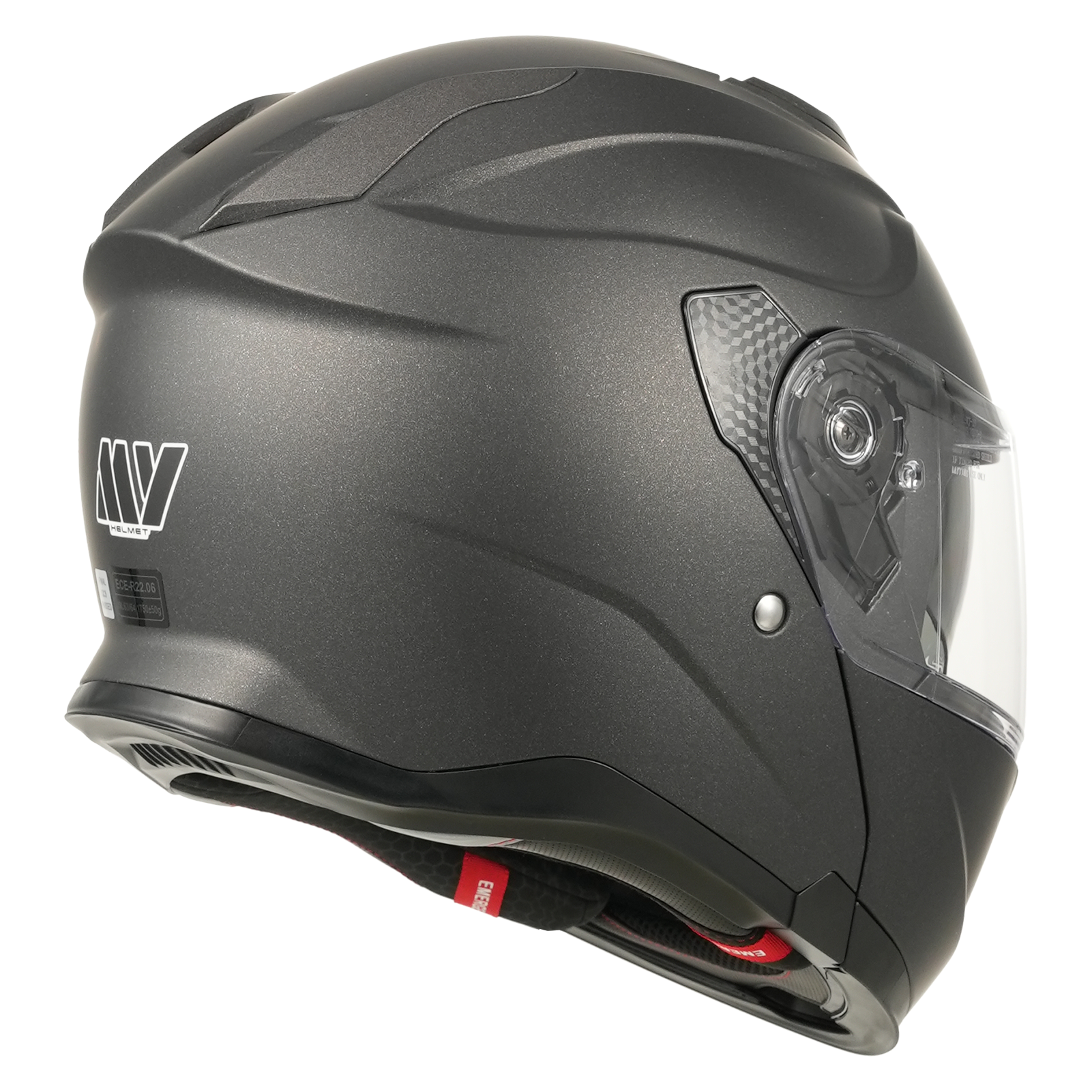 MY-935 Casque de moto intégral modulaire à visière relevable, certifié ECE 22.06, casque de moto à double visière, unisexe pour hommes et femmes, titane mat, taille XXL