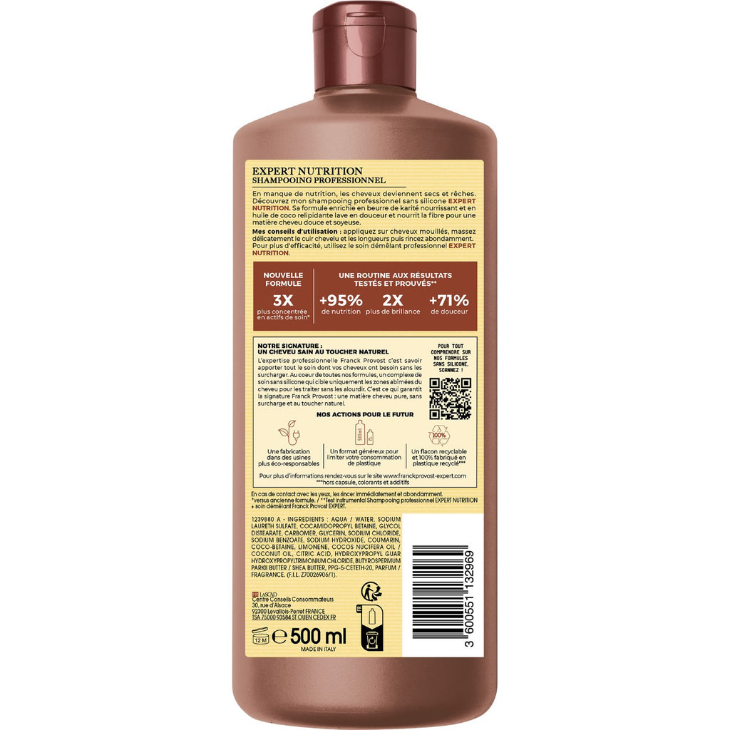 Franck Provost Paris Expert Nutrition Shampooing Nourrissant Professionnel, 500 ml