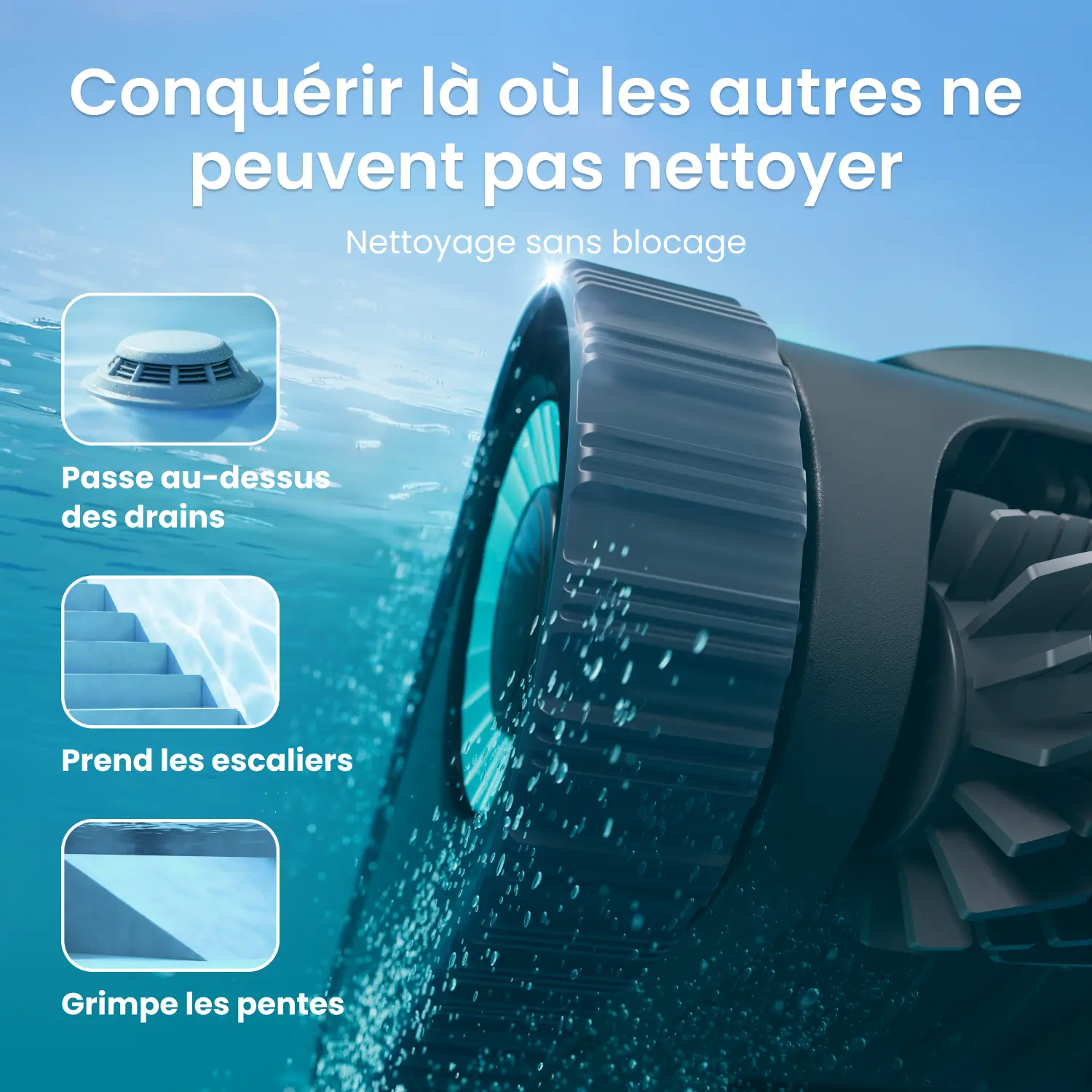 AIPER Scuba S1 Upgrade Robot Piscine Nettoyage Sol, Parois & Ligne d’Eau, Autonomie de 270 Min, Filtration Ultra-Fine, Navigation Intelligente, Application & Mises à Jour OTA