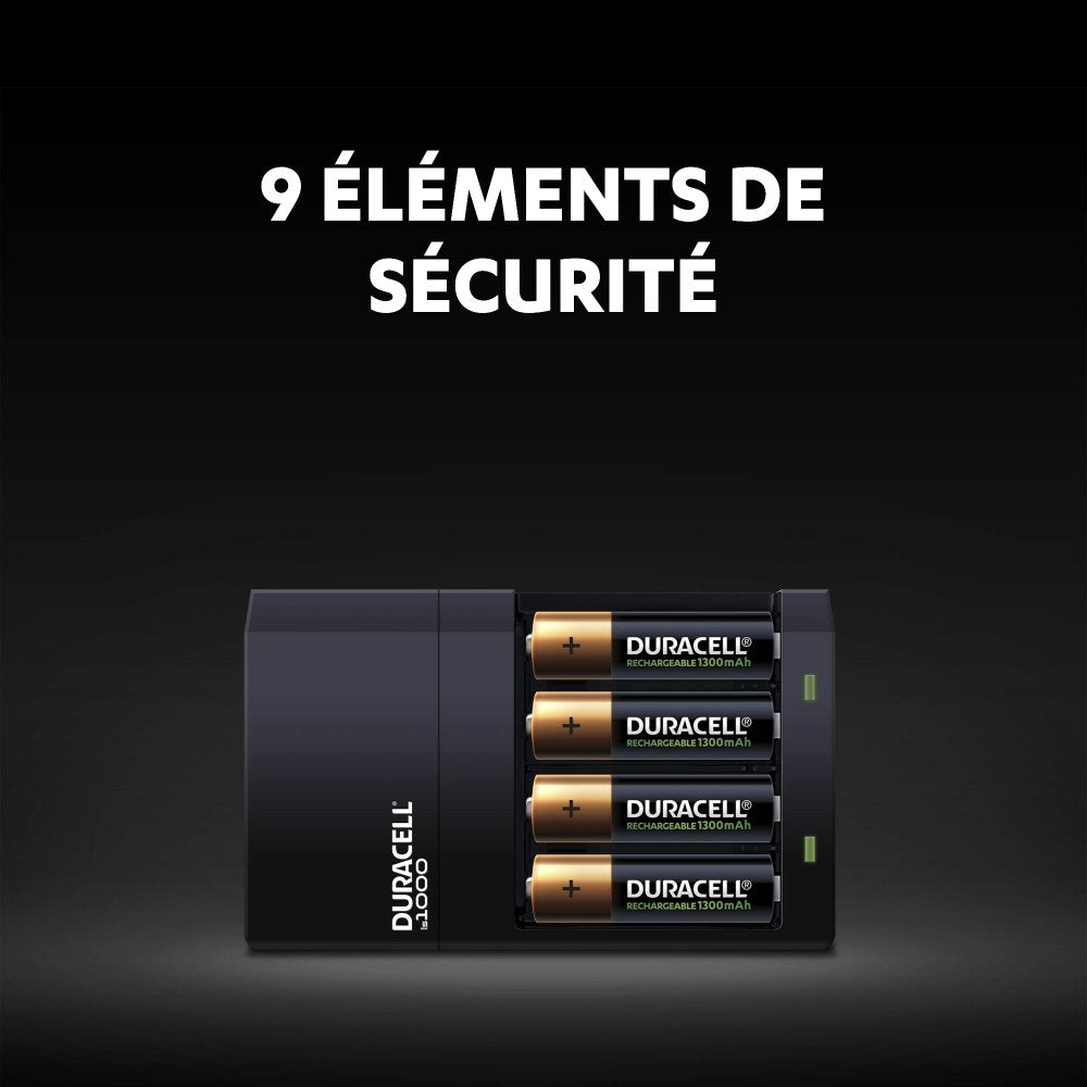 DURACELL Chargeur de piles en 4 heures pour 2 piles AA et 2 piles AAA rechargeables