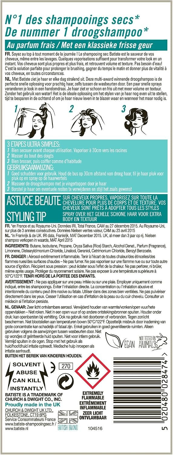 Batiste SHP. SEC. AERO. 200 ml