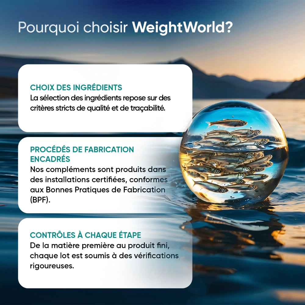 WeightWorld Huile de poisson oméga-3 2000 mg - 240 gélules
