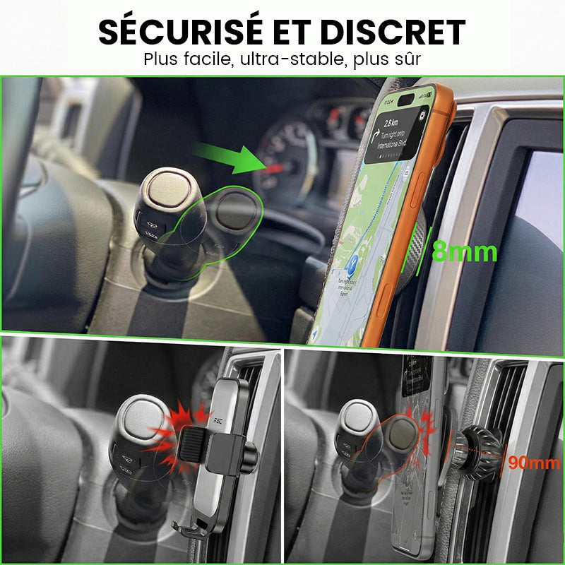 Support de téléphone de voiture magnétique sans fil pour grille d'aération A2C, compatible avec Apple et Android, EV11, Noir