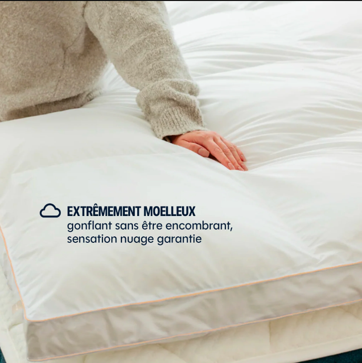 MORPHEA Surmatelas plume de canard 160x200cm Feuillet