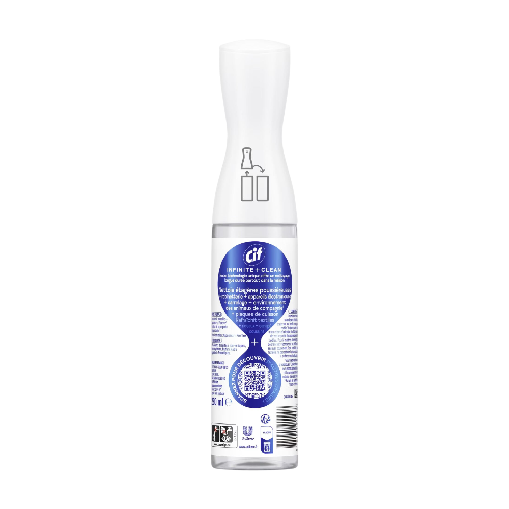 CIF Infinite+Clean Spray Nettoyant Multi-Usages Lotus & Sels Minéraux 280 ml