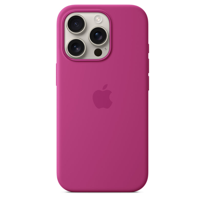 Apple coque silicone iPhone 16 Pro avec MagSafe, fuchsia
