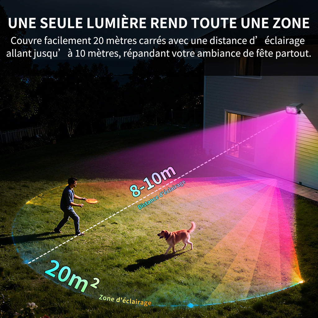 VIVREAL CPD-10 Lot de 2 lampes solaires 48 LED RGB en ABS