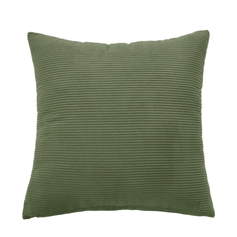 MEROPE, Housse de coussin en velours côtelé polyester, 50x50 cm, vert clair, 1 pack