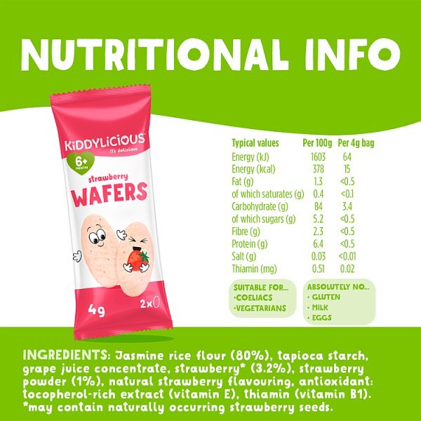 Kiddy wafers fraise 16g 4x2p