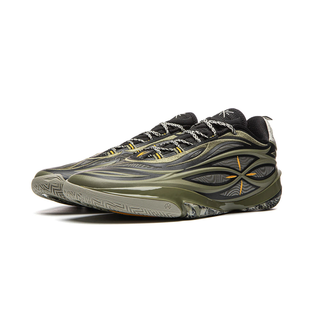 EU44 1/3 LI-NING Wade 808 5 Ultra V2 Chaussures de basket professionnel pour homme intérieur et extérieur - Vert gris armée foncé