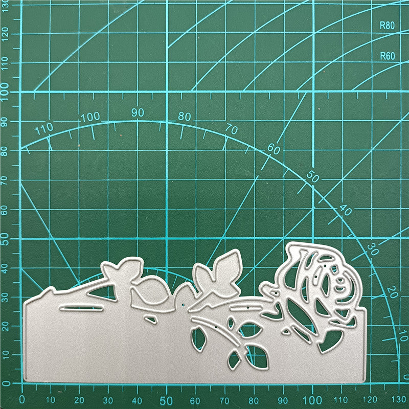 WhereHike Matrices de découpe en métal fleur de rose pour kit de création de cartes, découpes de papier gaufré, pochoirs pour machine de scrapbooking, pochettes de rangement, fournitures