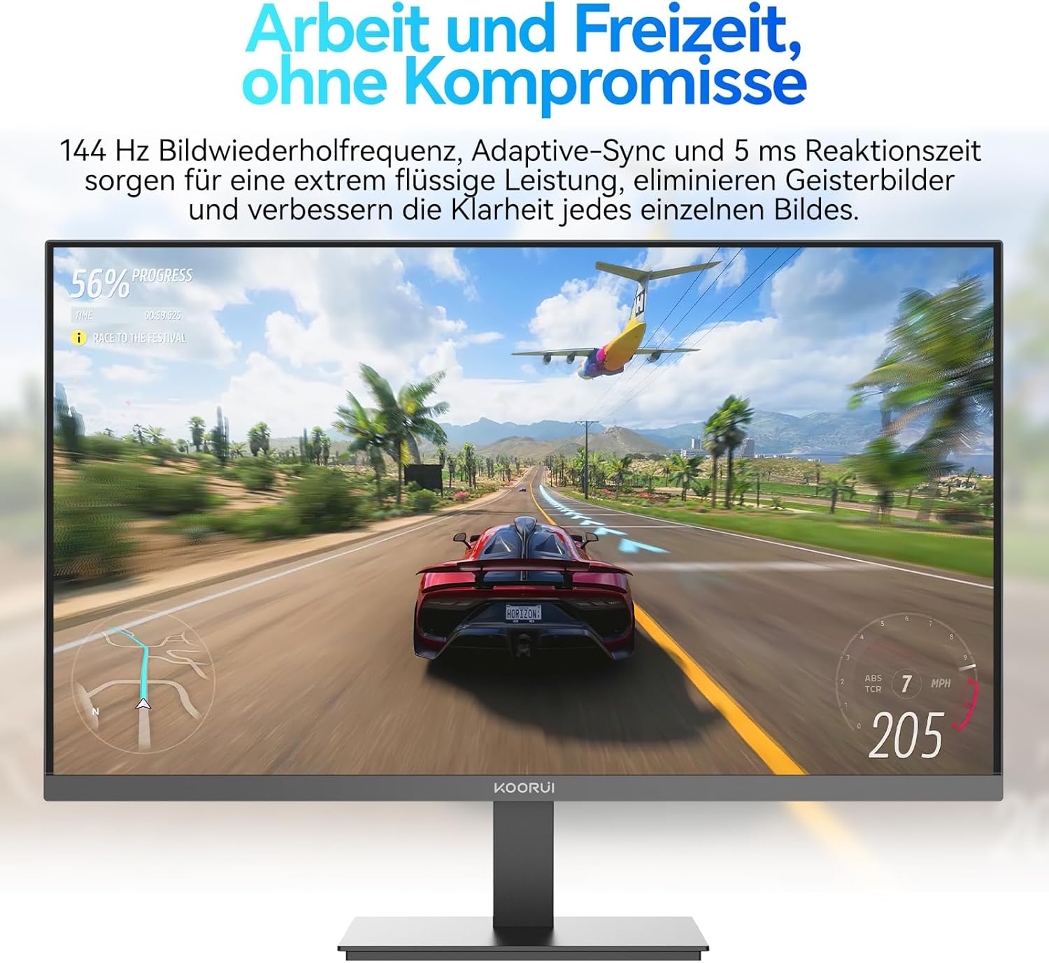 KOORUI E2711K Moniteur Gaming 27 Pouces, 144 Hz FHD IPS, 99 % sRGB, Adaptive Sync, Protection Oculaire, VESA 100 x 100 mm