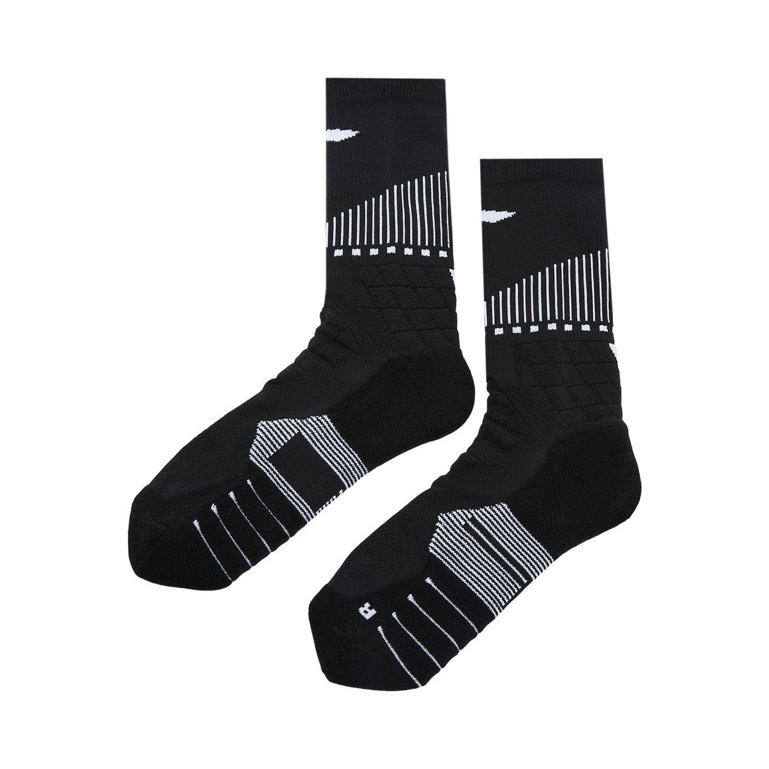 LI-NING Chaussettes mi-longues de basket-ball résistantes, confortables et respirantes noir XL