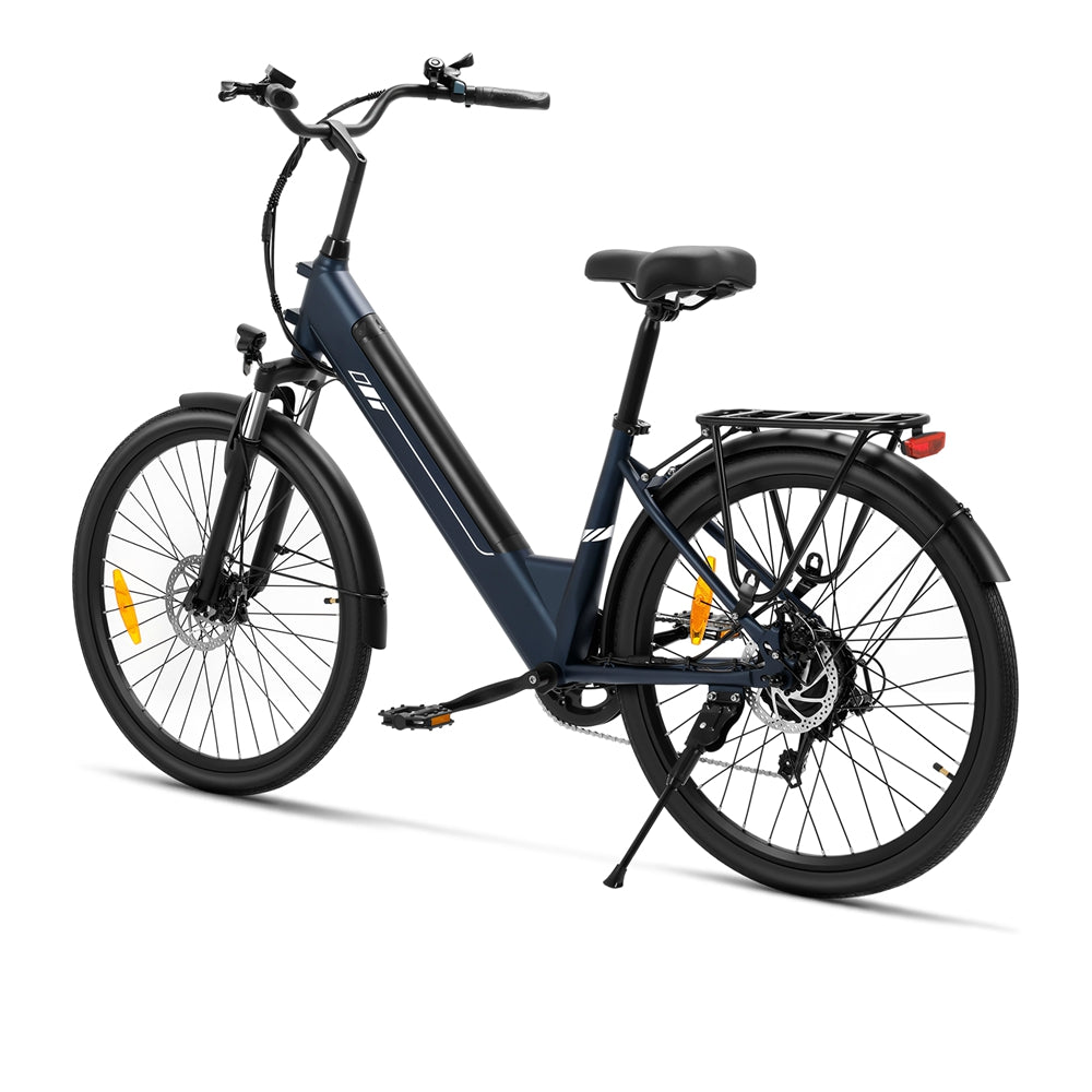 Touroll Roamer 2 ST Step-Thru 26 pouces 36 V 15,6 Ah 250 W 25 km/h 7 vitesses 45 Nm 100 km Autonomie maximale Vélo électrique Avec frein à disque mécanique et frein électrique