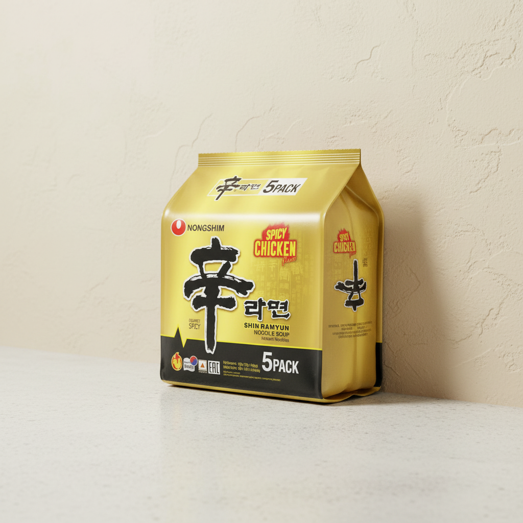 Nongshim Shin Ramyun Nouilles instantanées au poulet épicé - 5 x 120 g