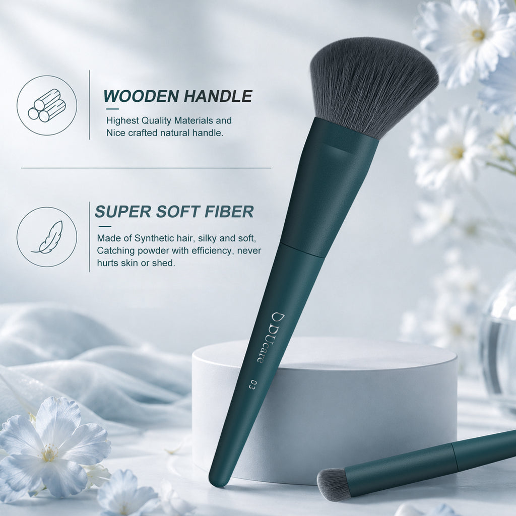 DUcare Coffret Cadeau 17 Pièces Pinceaux de Maquillage Vert Foncé