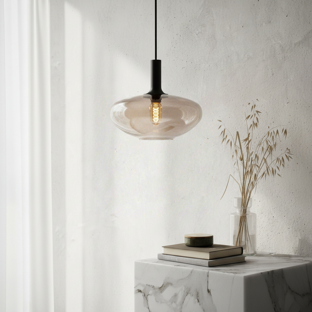 Ampoule DECO - E27 T45 Spiral Dimmable, verre ambré - blanc chaud 2200K 400 l. - Nordlux