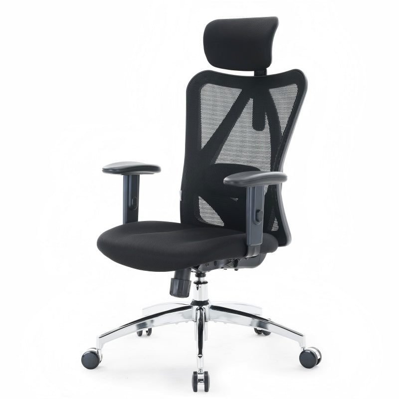 SIHOO M18 Chaise de bureau ergonomique avec appui-tête et lombaire réglables pivotante à haut dossier - Rose Morandi