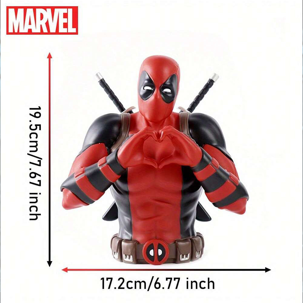 Tirelire Marvel Deadpool Officielle 3D en PVC Étanche et Antichoc – Figurine de Collection Décoration Maison, Boîte à Monnaie et Organisateur de Bureau, Idée Cadeau