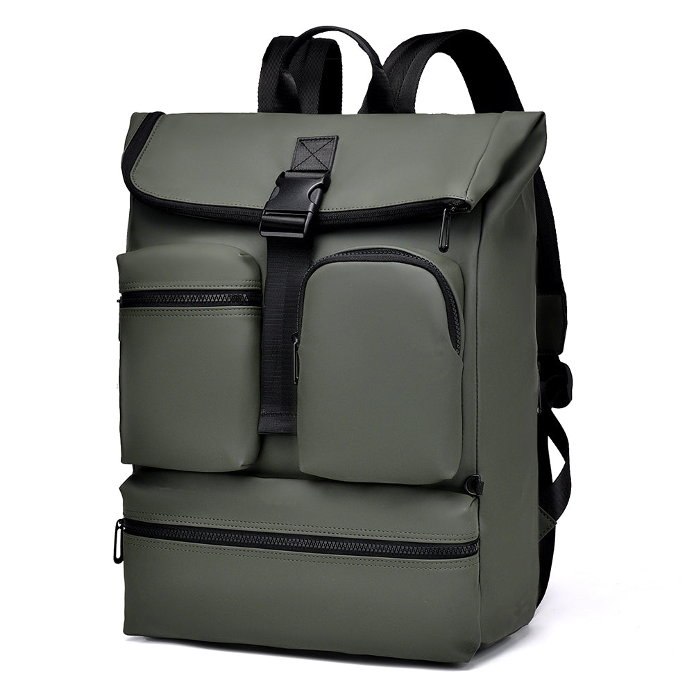 Sac à dos ordinateur portable professionnel 15,6 pouces à rabat hydrofuge Multi poches externes Poches arrière antivol Sac à dos décontracté Pour bureau et voyage quotidien