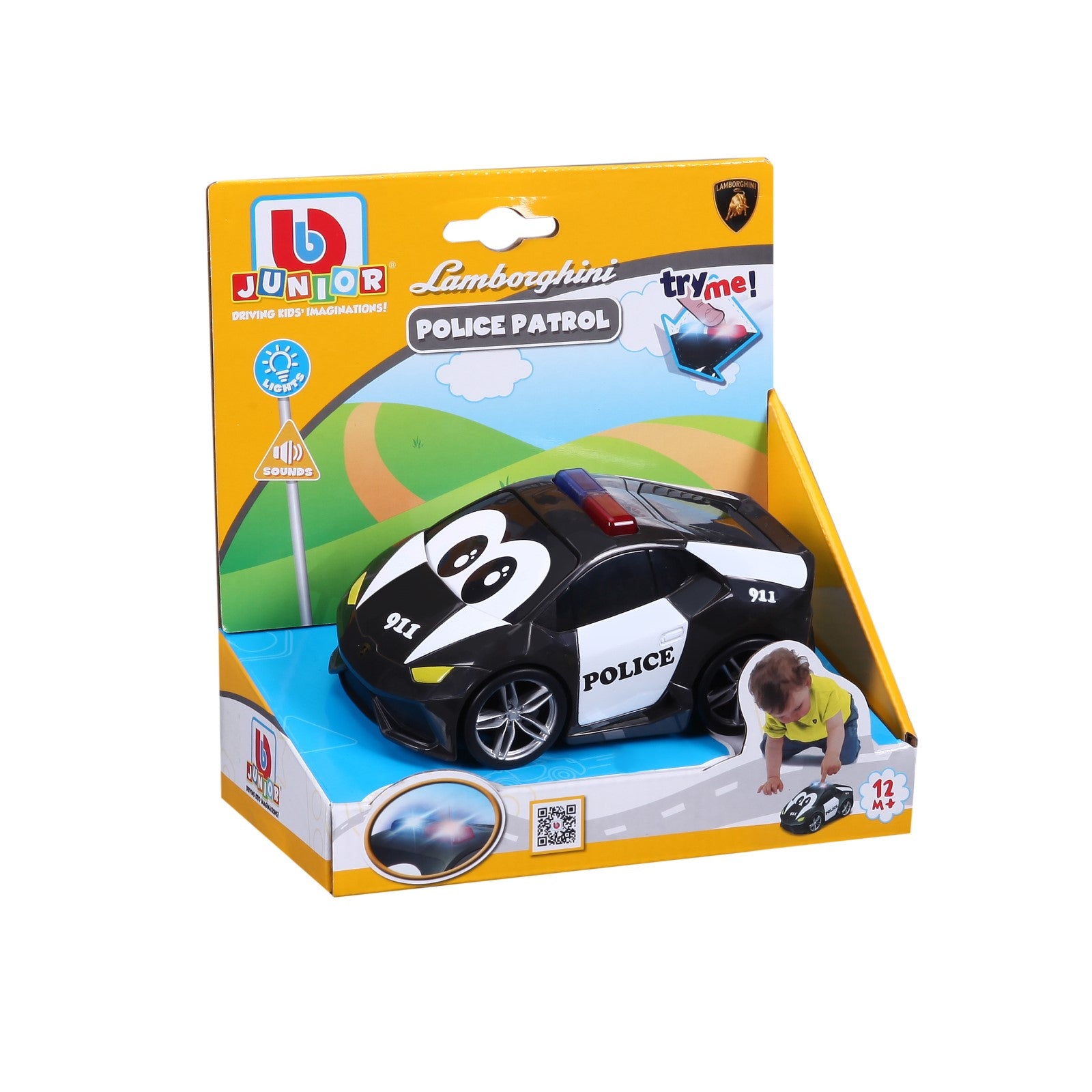 BB JUNIOR Lamborghini Huracán Pack Lumière et Son de Patrouille de Police