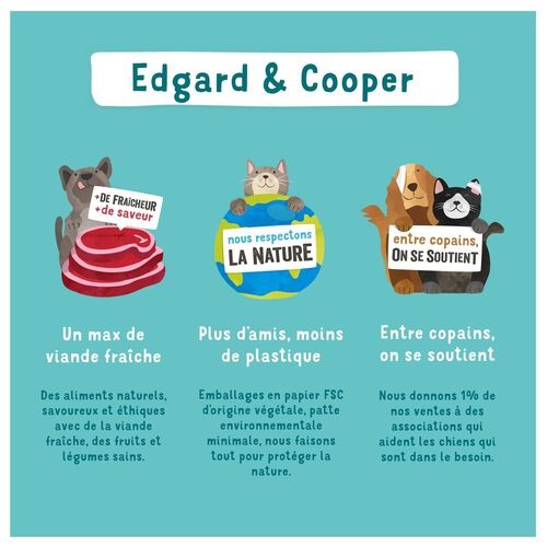 Edgard & Cooper Pack Assortiment de Pâtés sans Céréales pour Chats Adultes - 8*85 g