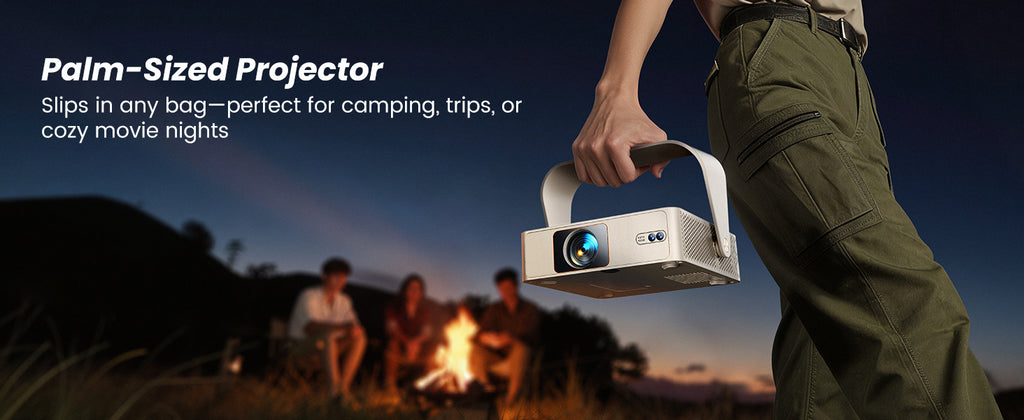YABER L1 Pro Natif 1080P, 180 Lumens ANSI, Projecteur Portable à Rotation de 330° avec Support Flexible, Système Linux avec Netflix / Prime Video Sous Licence
