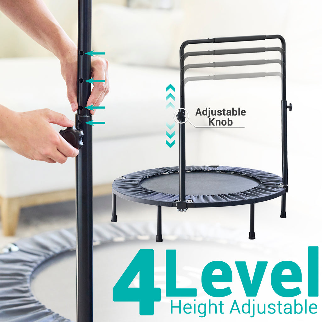 SPORTSOUL Mini rebondisseur de fitness pliable 40" avec poignée, pré-assemblé, charge maximale 70 kg