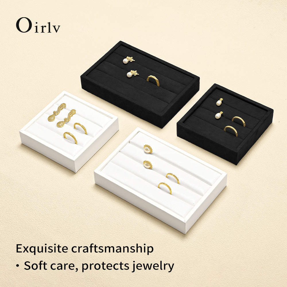 Oirlv Plateau à Bagues 3 Compartiments Petit Organisateur de Bagues Plateaux à Boucles d'Oreilles Présentoir Support d'Exposition d'Insertion de Rangement pour Boîte à Bijoux, Tiroir, Commode
